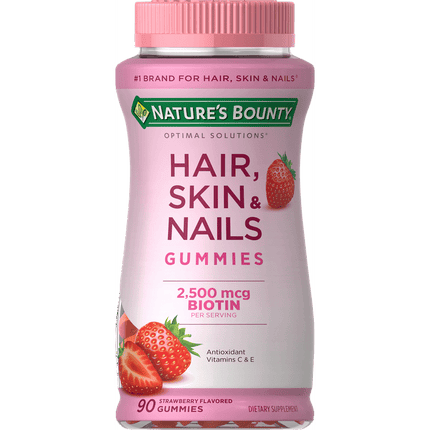 Nature's Bounty Hair Skin and Nail Vitamins With Biotin, Gummies, 90 Ct