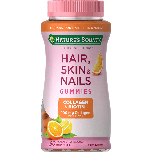 Nature's Bounty Hair Skin and Nails With Collagen and Biotin, Gummies,  90 Ct