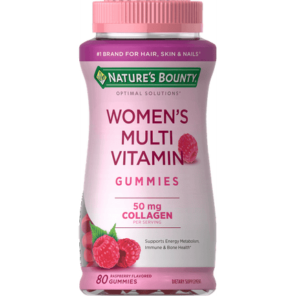 Nature's Bounty Optimal Solutions Women's Multivitamin Gummies, Dietary Supplement, Raspberry Flavor, 80 Count