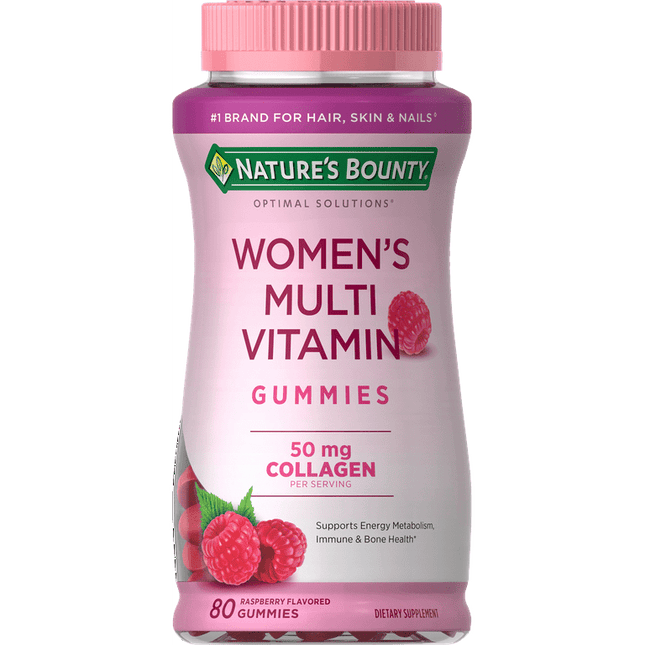 Nature's Bounty Optimal Solutions Women's Multivitamin Gummies, Dietary Supplement, Raspberry Flavor, 80 Count