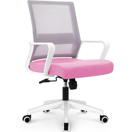 Neo Chair MB-7 Ergonomic Mid Back Adjustable Mesh Home Office Computer Desk Chair, Pink