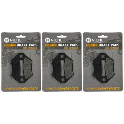 Niche Front Rear Brake Pad Set for Arctic Cat 650 Semi-Metallic ATV 3 Pack 519-KPA2254D