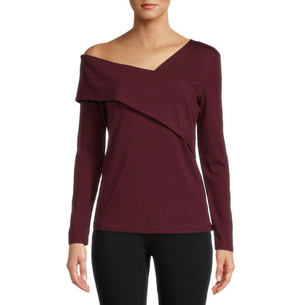 Nine.Eight Women’s Off Shoulder Wrap Top with Long Sleeves