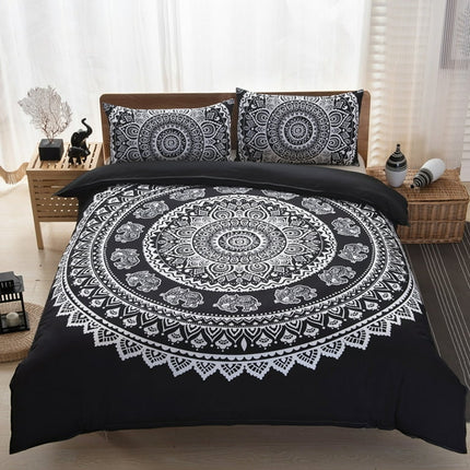 Niuer Quilt Cover Sets Zipper Duvet Cover Coverlet Set 3pcs Bedding Set With 2 Pillowcase Black US Twin 175*230 (two -piece Set)