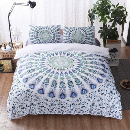 Niuer Quilt Cover Sets Zipper Duvet Cover Coverlet Set 3pcs Bedding Set With 2 Pillowcase Green US Full 200*230 (three -piece)