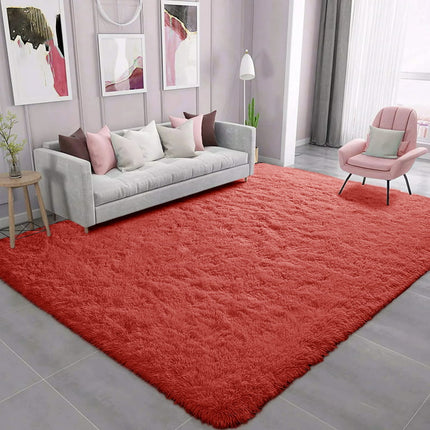 Noahas Soft Fluffy Area Rug for Living Room Bedroom Shaggy Accent Carpets for Kids Girls Rooms,3'x 5',Coral
