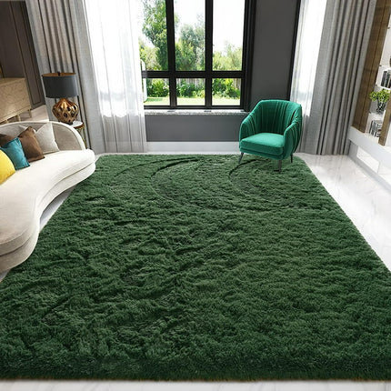 Noahas Soft Fluffy Area Rug for Living Room Bedroom Shaggy Accent Carpets for Kids Girls Rooms,5'x 8',Deep Green
