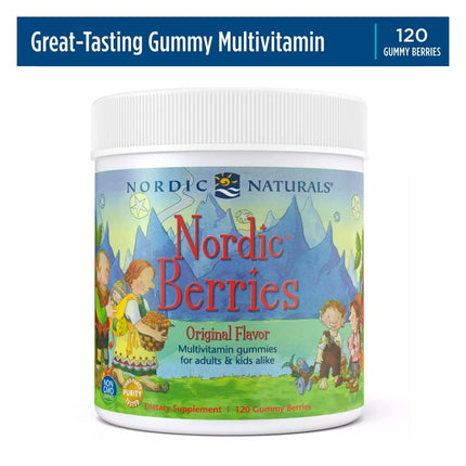 Nordic Naturals Nordic Berries Multivitamin Gummies, Great-Tasting, 120 Ct