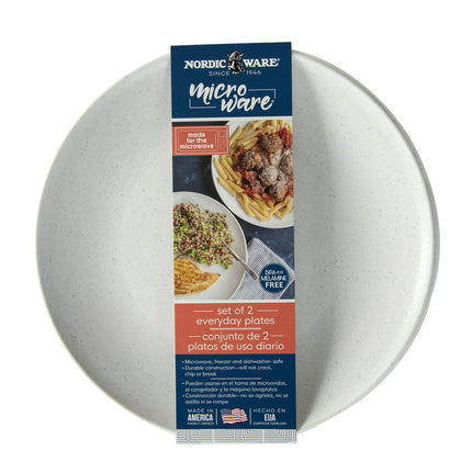 Nordic Ware Off-White Everyday Reusable Plastic Plates - 2 Count