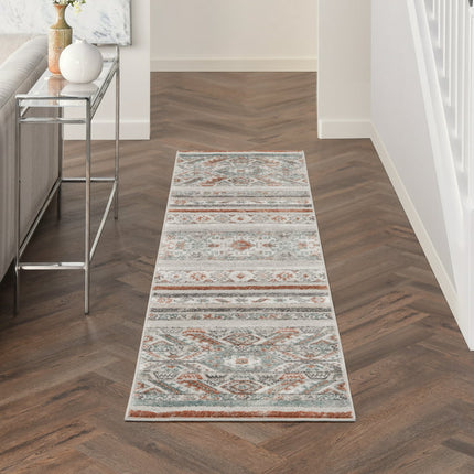 Nourison Thalia 2'2" x 8' Grey Multicolor Bohemian Indoor Rug