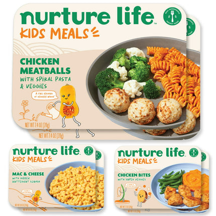 Nurture Life Healthy Baby, Toddler & Kids Food Picky Eater 6-Meal Variety Pack (with Chicken Nuggets & Mac & Cheese), Organic Focus