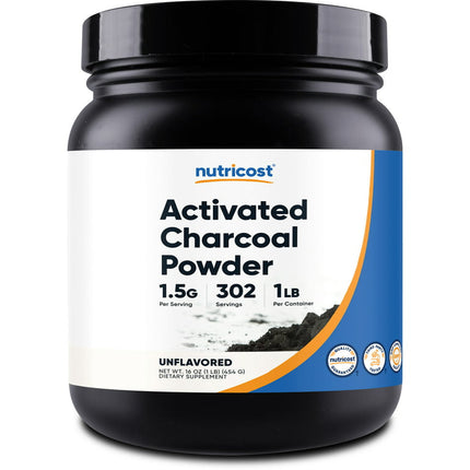 Nutricost Activated Charcoal Powder 1lb - Teeth Whitening Supplement