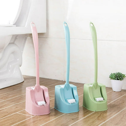 OAVQHLG3B Compact Plastic Toilet Bowl Brush and Plunger Combo Set Caddy for Bathroom Storage Sturdy Heavy Duty Deep Cleaning