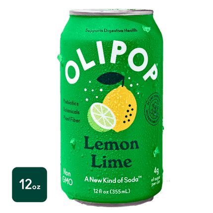 OLIPOP Lemon Lime, A New Kind of Soda, 12 fl oz