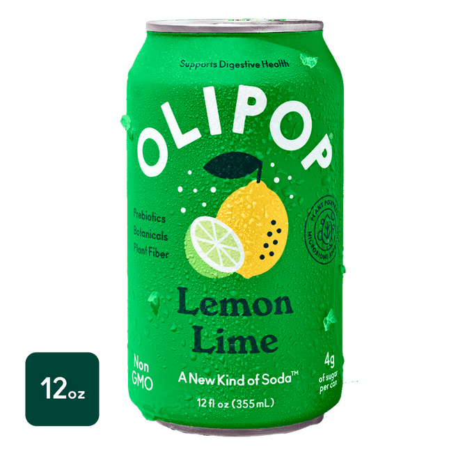 OLIPOP Lemon Lime, A New Kind of Soda, 12 fl oz