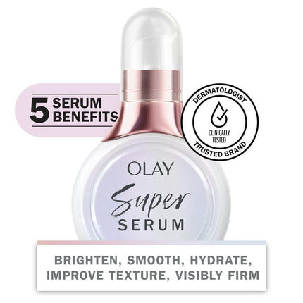 Olay Super Serum 5-in-1 Anti-Aging Smoothing Face Serum, All Skin Types