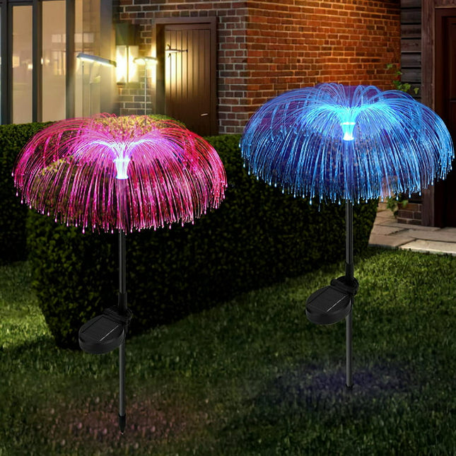 Outdoor Solar Flower Lights Garden, Waterproof Solar Yard Lights Decorative, 7 Color Changing Solar Powered Stake Light for Pathway Patio Lawn Christmas Decor, 1 PCS