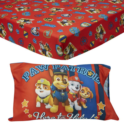 PAW Patrol 2-Piece Toddler Sheet and Pillowcase Set