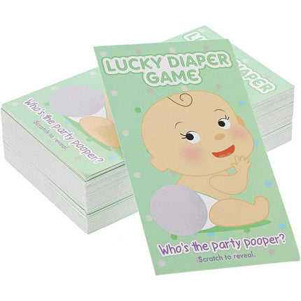 Paper Junkie Baby Shower Scratch Cards, Diaper Game – Set of 60, Gender Neutral