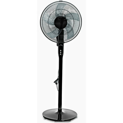 Pelonis 16" 12-Speed Adjustable Height Quiet Pedestal Fan with Digital Display & Remote Control, Black