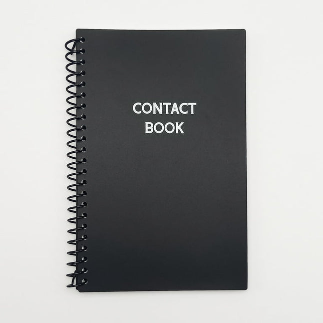 Pen + Gear Contact Book, Black Poly Cover, Spiral Binding, 128 Pages, Alphabet Tabs