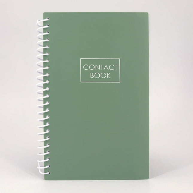 Pen + Gear Contact Book, Poly Cover, Sage Green Color, Alphabetic Tabs, 128 Pages