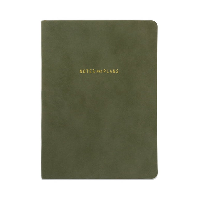 Pen + Gear Flex Suede Journal, Olive, 5.75" x 8" x 0.5", 192 Lined Pages, 96 Sheets