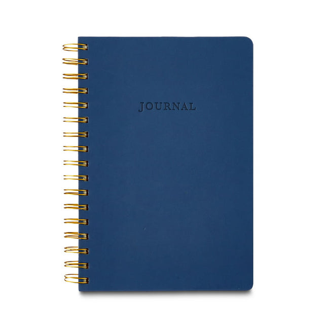 Pen+Gear PU Cover Journal, Navy, 240 Pages, Spiral, Uncoated Paper.