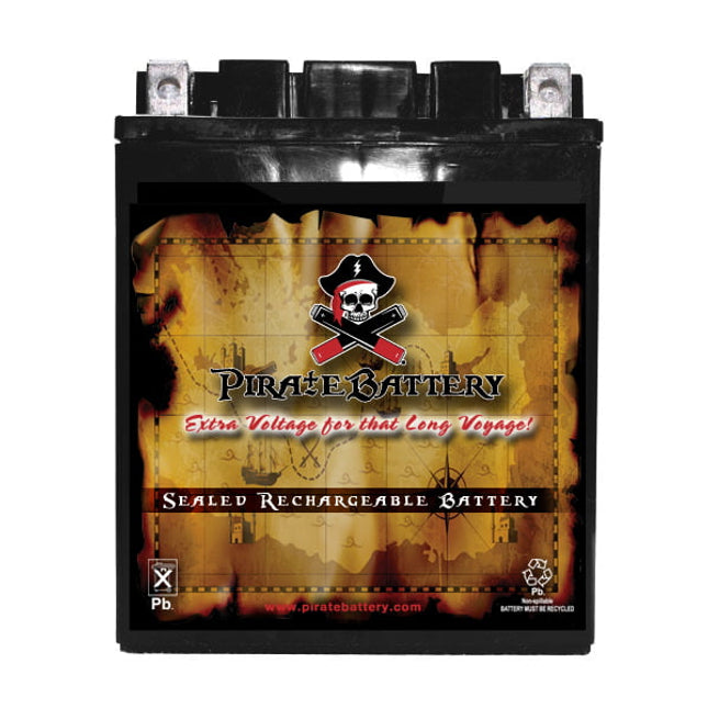 Pirate Battery Yb14a-a2 (14a-a2 12 Volts,14 Ah, 190 Cca) Atv Battery for Polaris Ace Year (all Years Until 17)