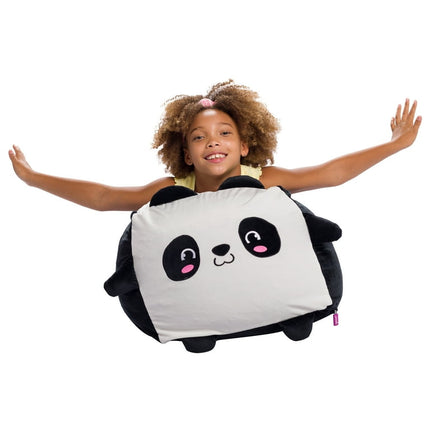 Posh Creations Large Animal Bean Bag Chair, Bean Bag Lounger, Kids, 1.5 ft, Black