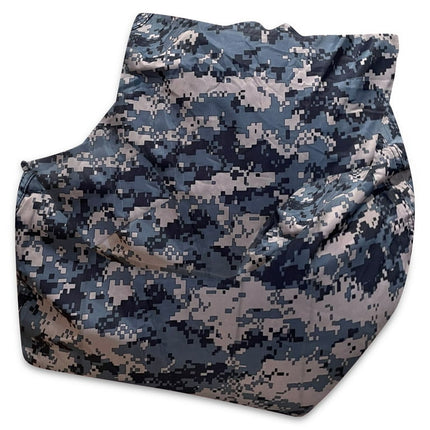 Posh Creations Structured Comfy Bean Bag Chair, Newport Chair, Nylon - Camo Digital