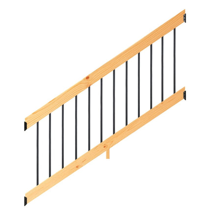 ProWood 6 ft. Color-Treated Wood Stair Railing Kit with Square Aluminum Balusters, Cedar Tone