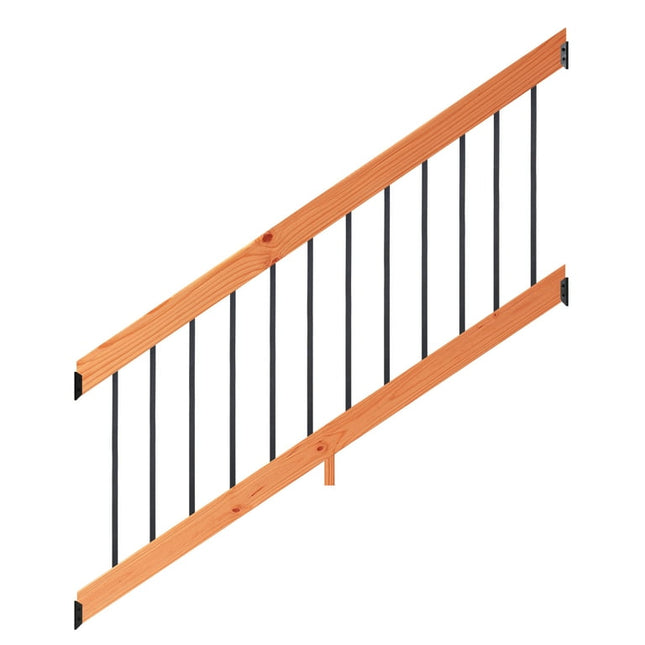 ProWood 6 ft. Color-Treated Wood Stair Railing Kit with Square Aluminum Balusters, Redwood Tone