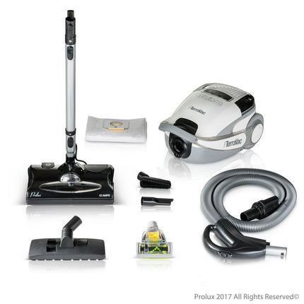 Prolux Terra Vac 5-Speed Quiet Canister Vacuum Cleaner with Sealed HEPA Filter