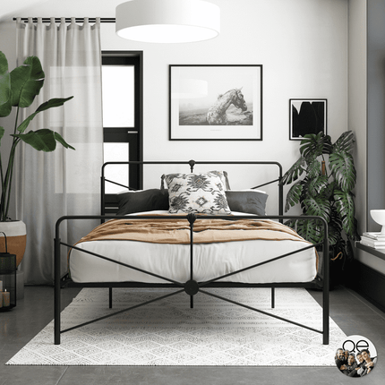 Queer Eye Bradford Metal Bed, Black, Full size