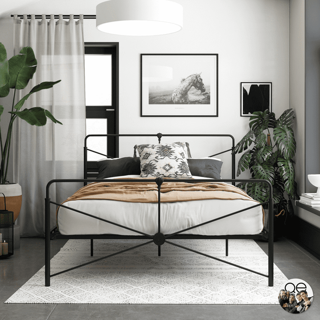 Queer Eye Bradford Metal Bed, Black, Full size