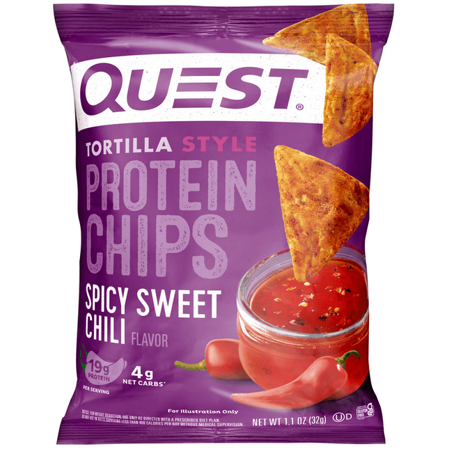 Quest Tortilla Style Protein Chips, Low Carb, Baked, Spicy Sweet Chili, 1.1 oz