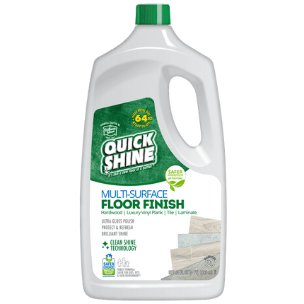 Quick Shine Multi-Surface Floor Finish, 64 fl oz, Unscented Household Floor Cleaner & Polish