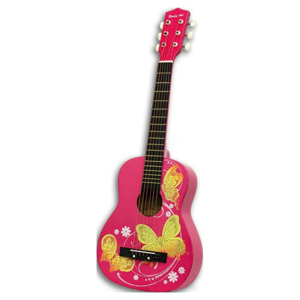 Ready Ace Acoustic 30" Toy Guitar Pink Butterfly - Recommended for Children Ages 7 Years and up