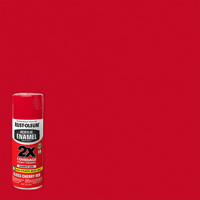 Red, Rust-Oleum Automotive Gloss Acrylic Enamel 2X Spray Paint-271920, 12 oz