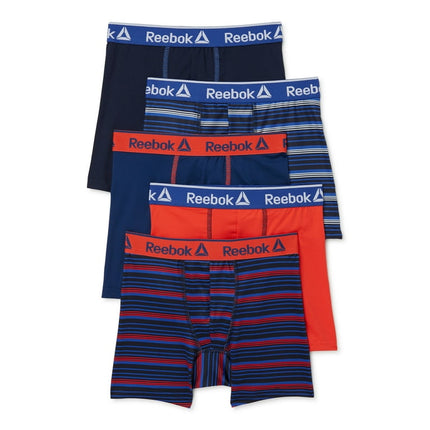 Reebok Boys Underwear Performance Boxer Briefs, 5-Pack
