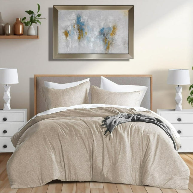 Regency Heights King/Cal-King Comforter Sets Reversible 3 Piece Extra Soft Bedding with Pillow Shams Taupe