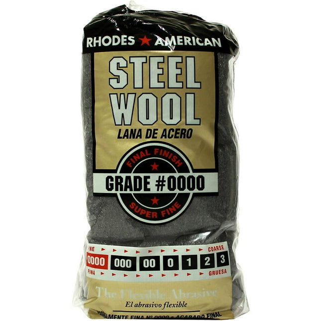 Rhodes American Steel Wool, Super Fine Grade #0000, 12 Pads