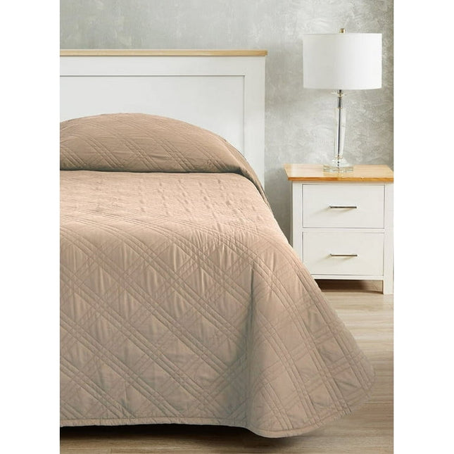 Rifz Quilted Healthcare Fitted Coverlets & Bedspreads 2 PK Type: BDD Bedspread, Color: Lambs Wool, Size: Twin 2 PK