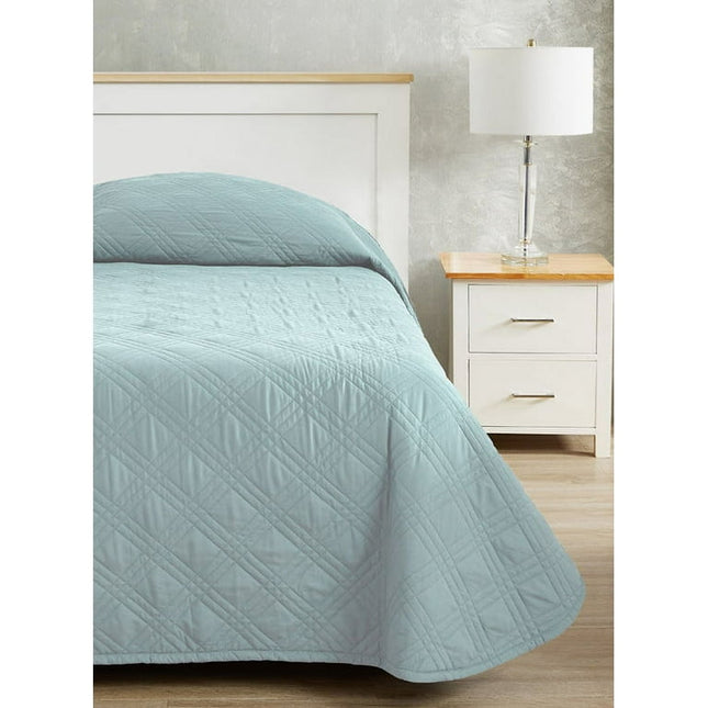 Rifz Quilted Healthcare Fitted Coverlets & Bedspreads 2 PK Type: BDD Bedspread, Color: Minot Blue, Size: Twin 2 PK