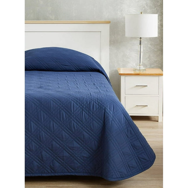 Rifz Quilted Healthcare Fitted Coverlets & Bedspreads 2 PK Type: BDD Bedspread, Color: Navy, Size: Twin 2 PK