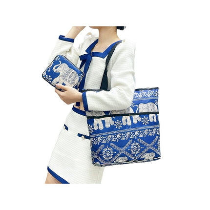 Ritualay Ladies Handbag Large Capacity Shopping Bags Shoulder Cartoon Grocery Tote Bag Eco-Friendly Women Oxford Top Handle Waterproof Designer Baolan Elephant In Thailand Large