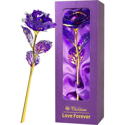 Romantic Purple Rose Gift Box, Anniversary, Valentine's Day, Christmas - Perfect for Showing Your Love and Appreciation to Your Wife, Girlfriend, or Mother on Special Occasions