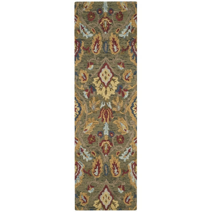 SAFAVIEH Blossom Lennon Floral Wool Runner Rug, Green/Multi, 2'3" x 12'
