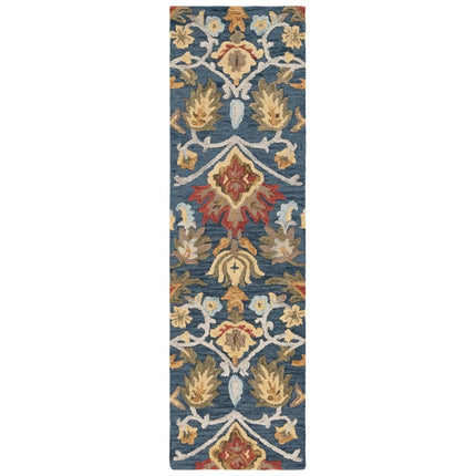 SAFAVIEH Blossom Lennon Floral Wool Runner Rug, Navy/Multi, 2'3" x 16'